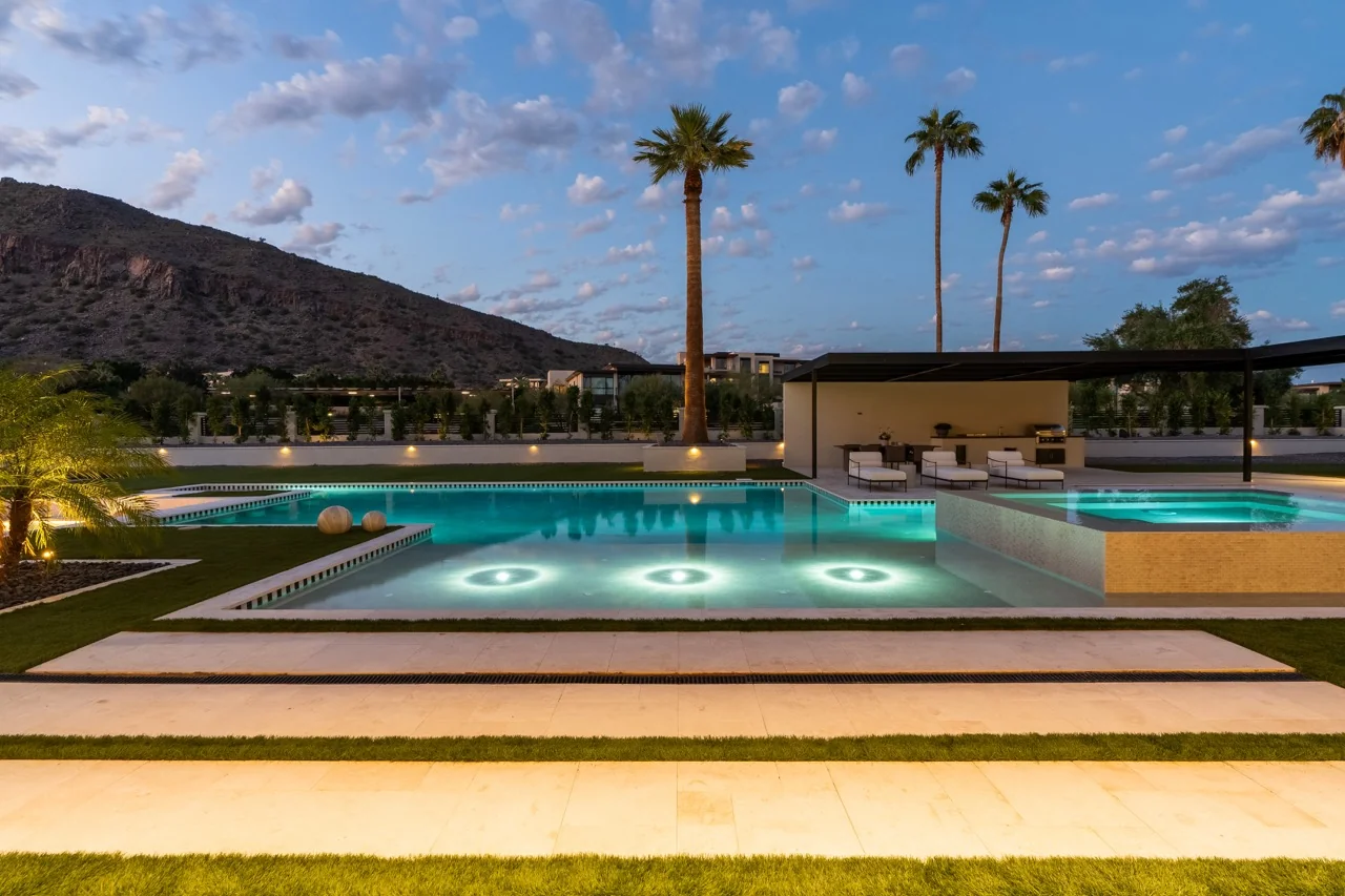 Hillcrest Development pool and backyard view