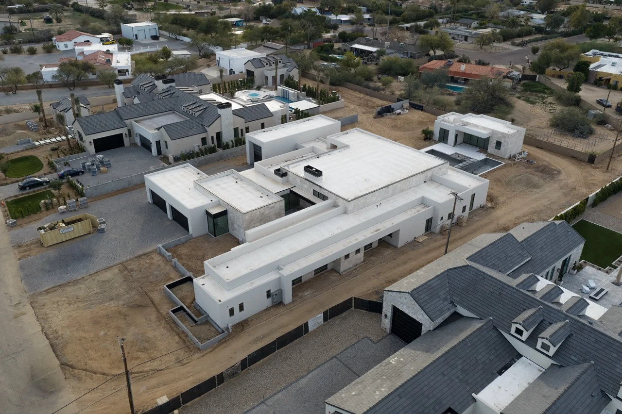 Paradise Drive Estate construction aerial neighborhood context