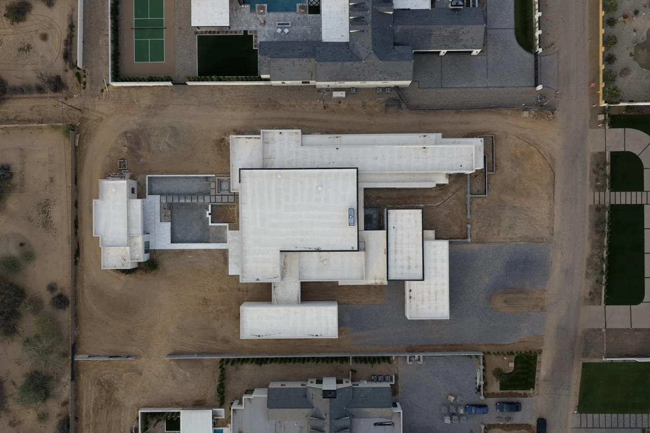 Paradise Drive Estate construction aerial overhead view